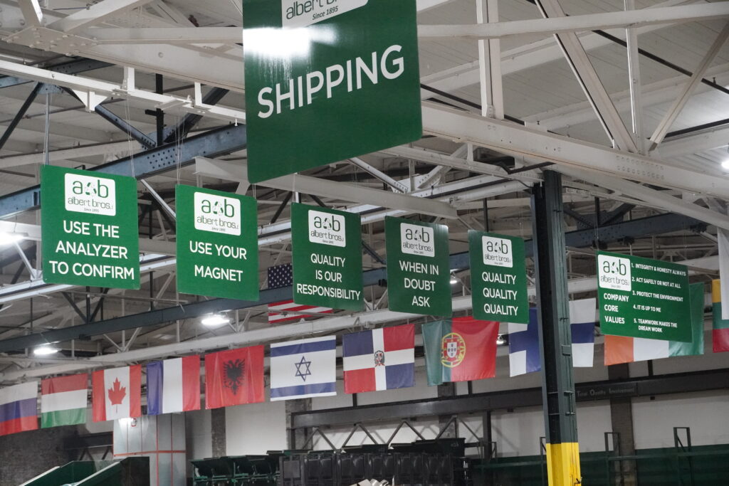 Above our warehouse you will find the flags of the heritage of our employees. We celebrate diversity at Albert Bros.
